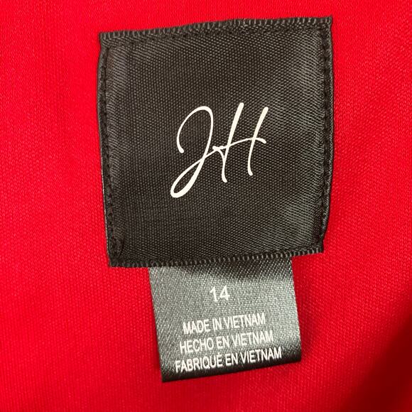 Jessica Howard | Red Pleated Side Waist Sheath Dress NWT Womens 14 - Picture 4 of 7